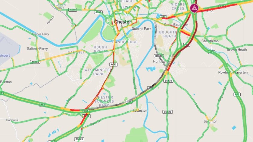 Serious collision closes A55 eastbound near Chester