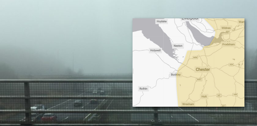 Flintshire: Met Office issues fog warning for Monday, travel disruptions likely